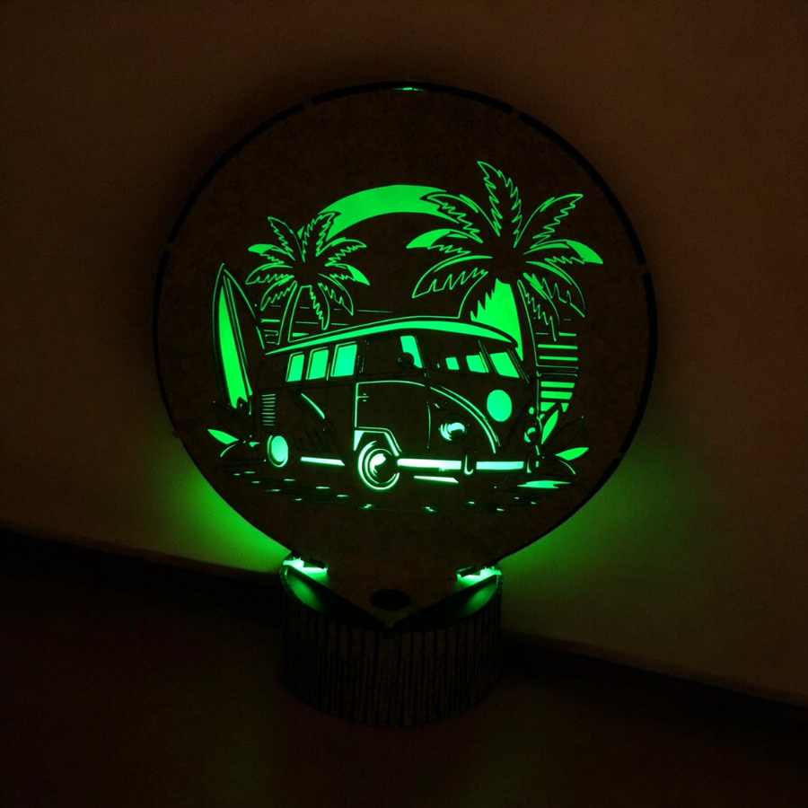 Lampe led van allumée en vert