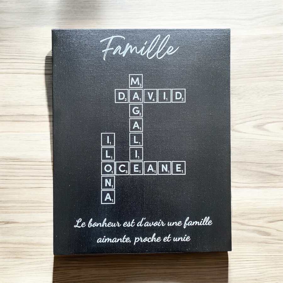 Toile famille Scrabble à personnaliser