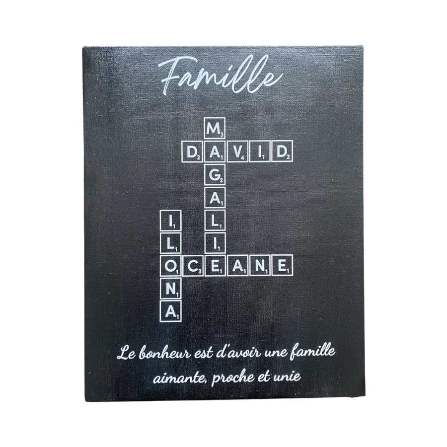 Toile famille Scrabble à personnaliser