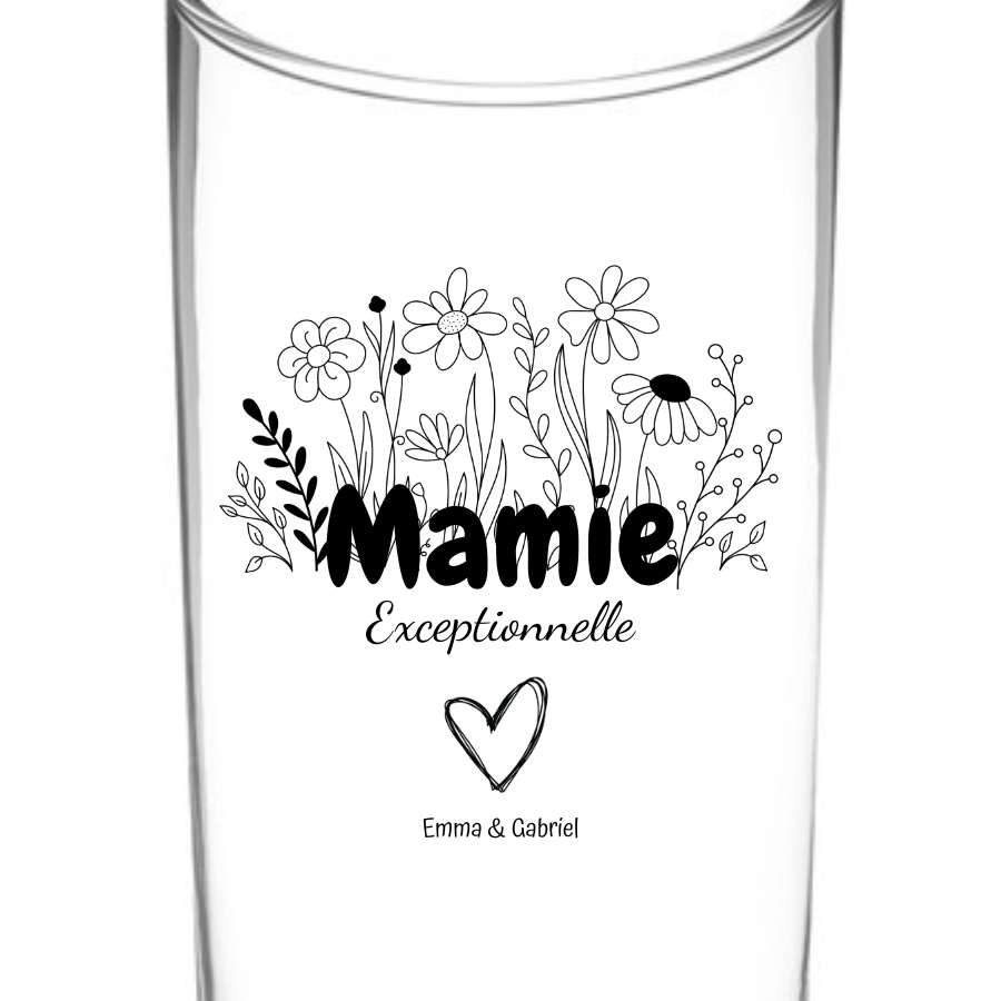 Vase personnalisé mamie exceptionnelle
