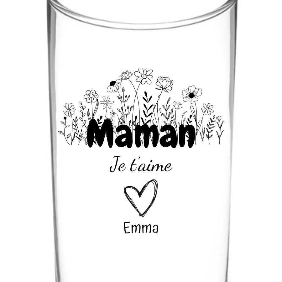 Vase personnalisé maman je t'aime